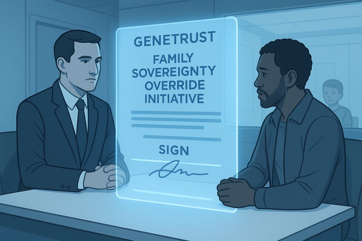 NigPost's tweet image. In 2042, biotech giant GeneTrust stripped parents of their rights with a hidden DNA clause.

Millions of kids became programmable assets.

The clause? “Family Sovereignty Override Initiative.”

📢 Read the exposé. Tag #UndoTheAnchor
🧬 [nigpost com ng ]