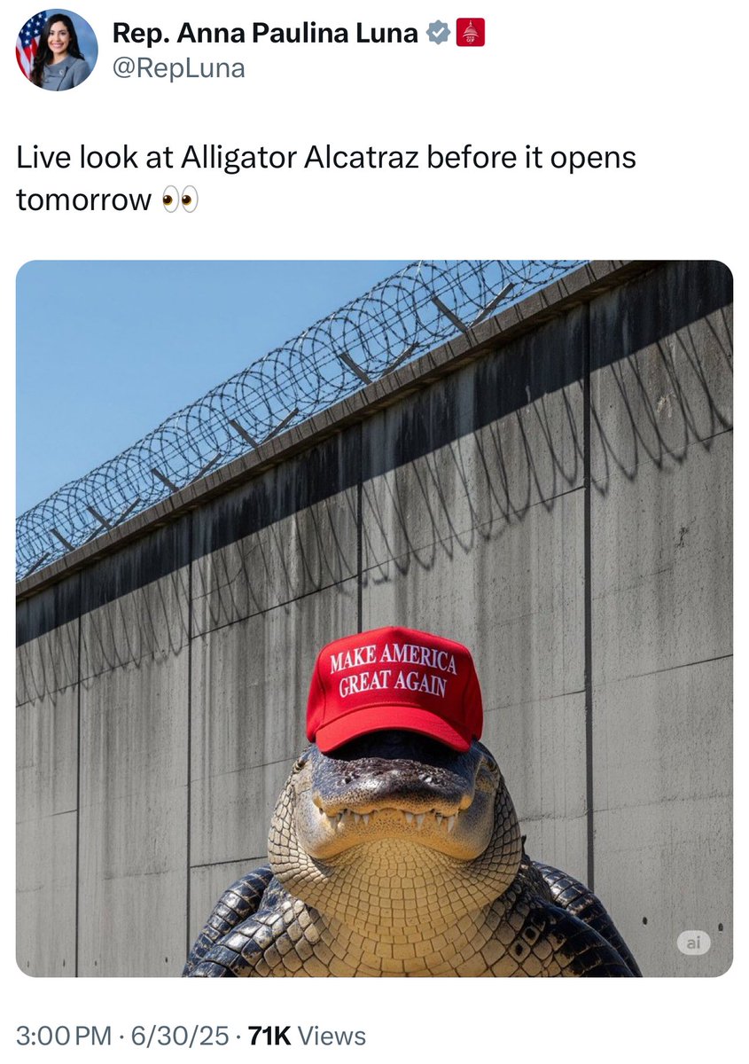 They are giddy about alligators eating migrants