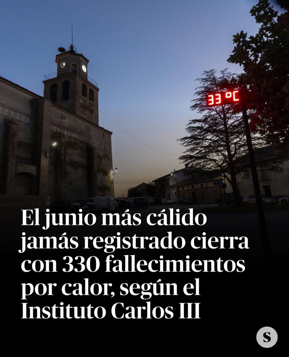 El junio más caluroso jamás registrado = 330 muertes relacionadas con el calor.

El Mediterráneo, nutridor de DANAS, marcando récord tras récord de temperatura.

Hoy, un incendio de 6a generación, con récord de velocidad, ha matado a 2 agricultores.

A 

Qué 

Estamos 

Esperando
