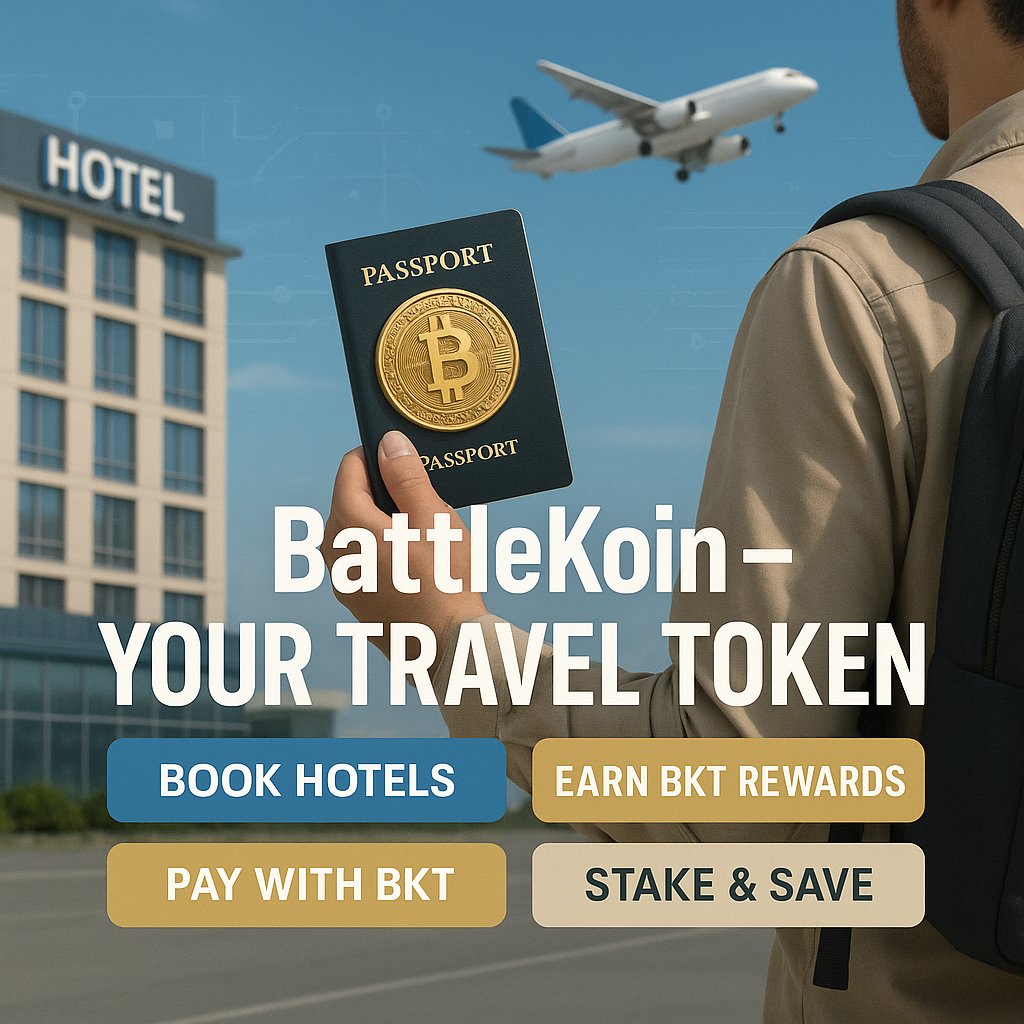 battlekoin's tweet photo. "Don’t just travel — own your journey with BattleKoin."
— Powering travel, rewards &amp; freedom through crypto. 🌍💸 https://t.co/WzDJL6hL9K