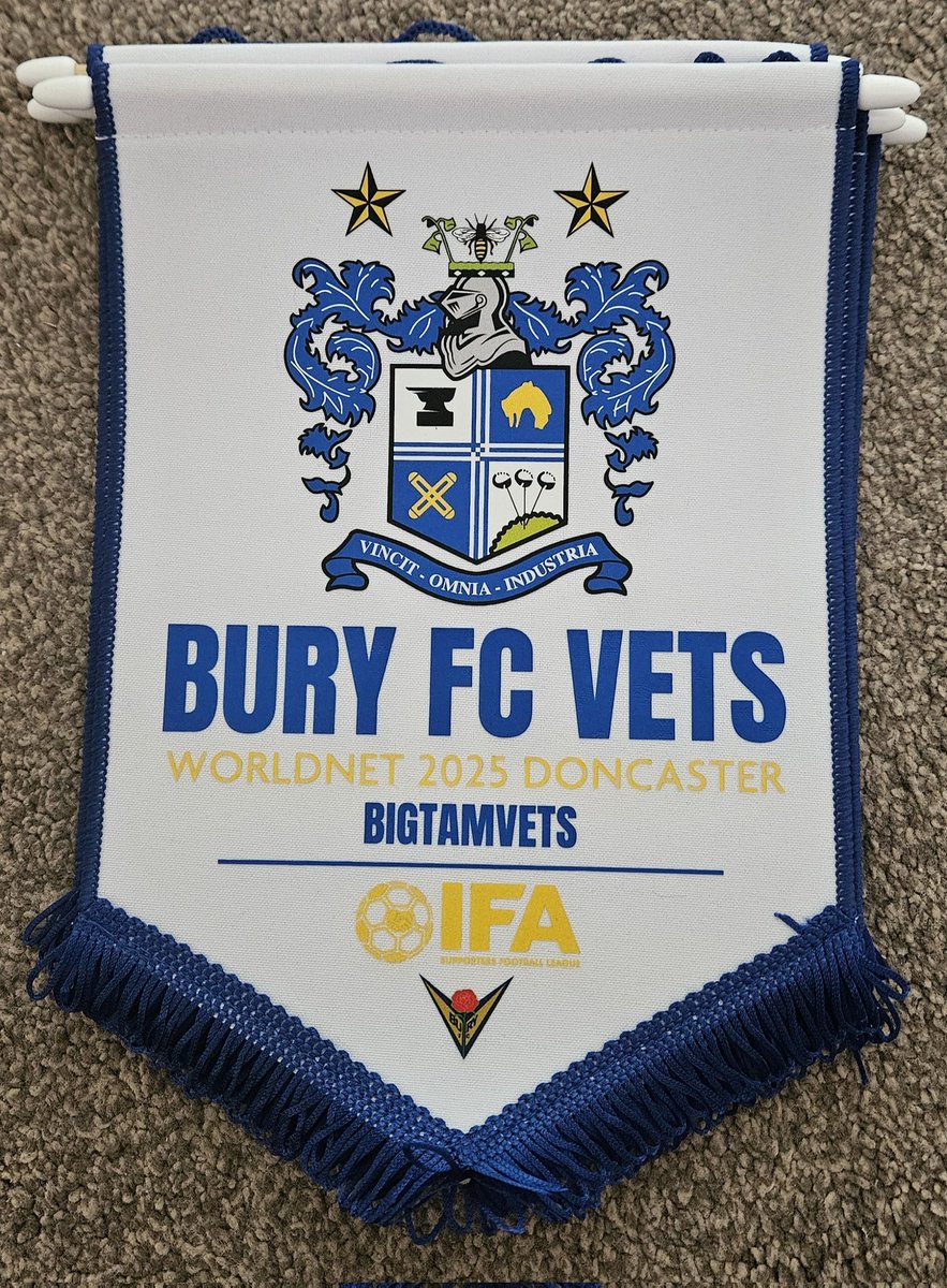 Thanks to <a href="/hgsportswear/">HOPE + GLORY</a> for the pennents, ready for <a href="/Bigtamvets/">BigTamVets</a> <a href="/IFAWorldNET/">IFA WorldNET</a> this coming weekend.