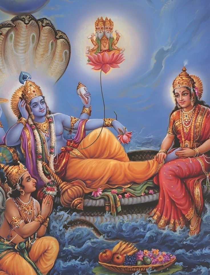 शेषनाग पर शयन करे श्रीहरि विष्णु
प्यारे।
कमल से प्रकट ब्रह्मा, सृष्टि रचने को तैयार हे।
लक्ष्मी संग विराजे,जगत के पालनहार है।।