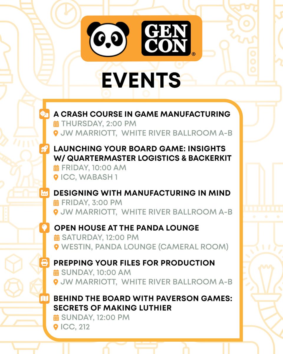 pandagm's tweet image. Gen Con is almost here & we’ve got six awesome events lined up! We'll be posting more info soon, but in the meantime, you can grab tickets here: tinyurl.com/2uvkuy6d. Sold out? Swing by anyway—we’ll do our best to get you in! #GenCon2025