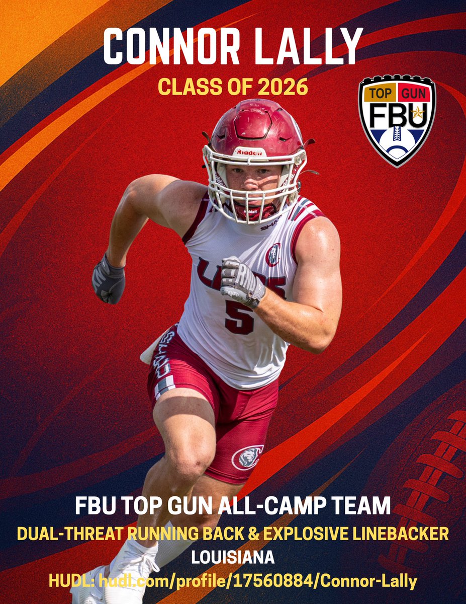 Connor Lally (@connor_lally5) on Twitter photo Just wrapped up an incredible experience at the <a href="/FBUcamp/">Football University</a> Top Gun! Grateful for the opportunity to compete and grow against elite talent. 🔥 Walked away better, hungrier, and more focused than ever. Worked hard to earn All FBU Camp team‼️
<a href="/LauerFBU/">Matt Lauer</a> <a href="/247Sports/">247Sports</a> <a href="/On3sports/">On3</a> <a href="/Rivals/">Rivals</a> Just wrapped up an incredible experience at the <a href="/FBUcamp/">Football University</a> Top Gun! Grateful for the opportunity to compete and grow against elite talent. 🔥 Walked away better, hungrier, and more focused than ever. Worked hard to earn All FBU Camp team‼️
<a href="/LauerFBU/">Matt Lauer</a> <a href="/247Sports/">247Sports</a> <a href="/On3sports/">On3</a> <a href="/Rivals/">Rivals</a>