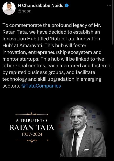 theArchersToday's tweet photo. 🚨 Big News - 💡 Ratan Tata Innovation Hub in Amaravati, Andhra Pradesh 🇮🇳 is taking shape!

As previously announced by Hon'ble CM @ncbn, the AP Govt passed a G.O. last month — and today, they've officially released a notification 📄 for recruiting a 24-member elite management team 👥 to drive future talent acquisition and innovation strategy. 🔍🚀

#AndhraPradesh #InnovationHub #RatanTata #StartupIndia #Amaravati #APGovt #Naidu #TechTalent #IndiaGrowth #Tata