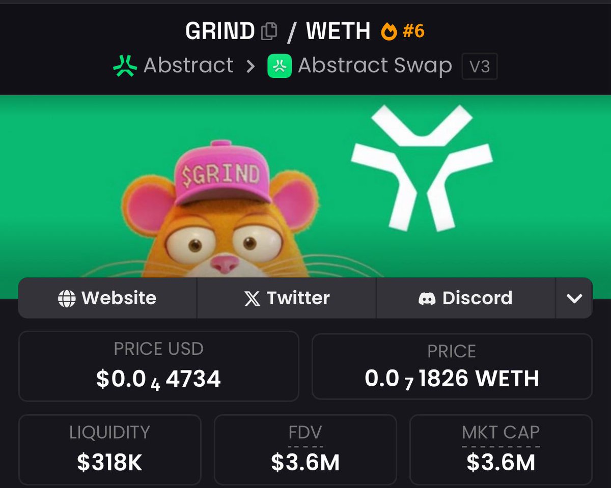 So many just busy fudding unnecessarily 

But if <a href="/xeetdotai/">xeet</a> delivers a solid product then $Grind at 3.6 million will be the best play. 

Holding my full presale bag