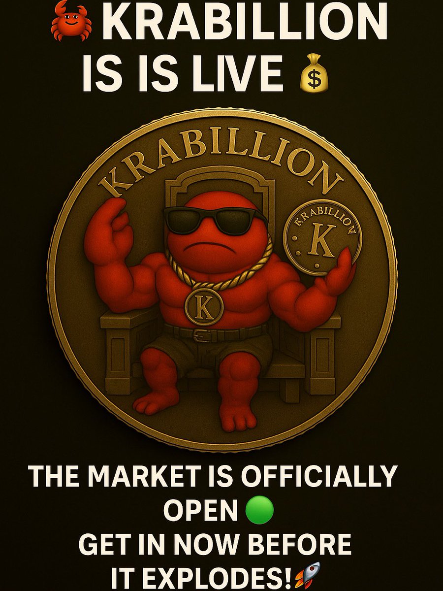 krabillion's tweet photo. We’re F*CKING LIVE 🔴 #krabillion #memecoin #crypto https://t.co/hlYgwrYxGn