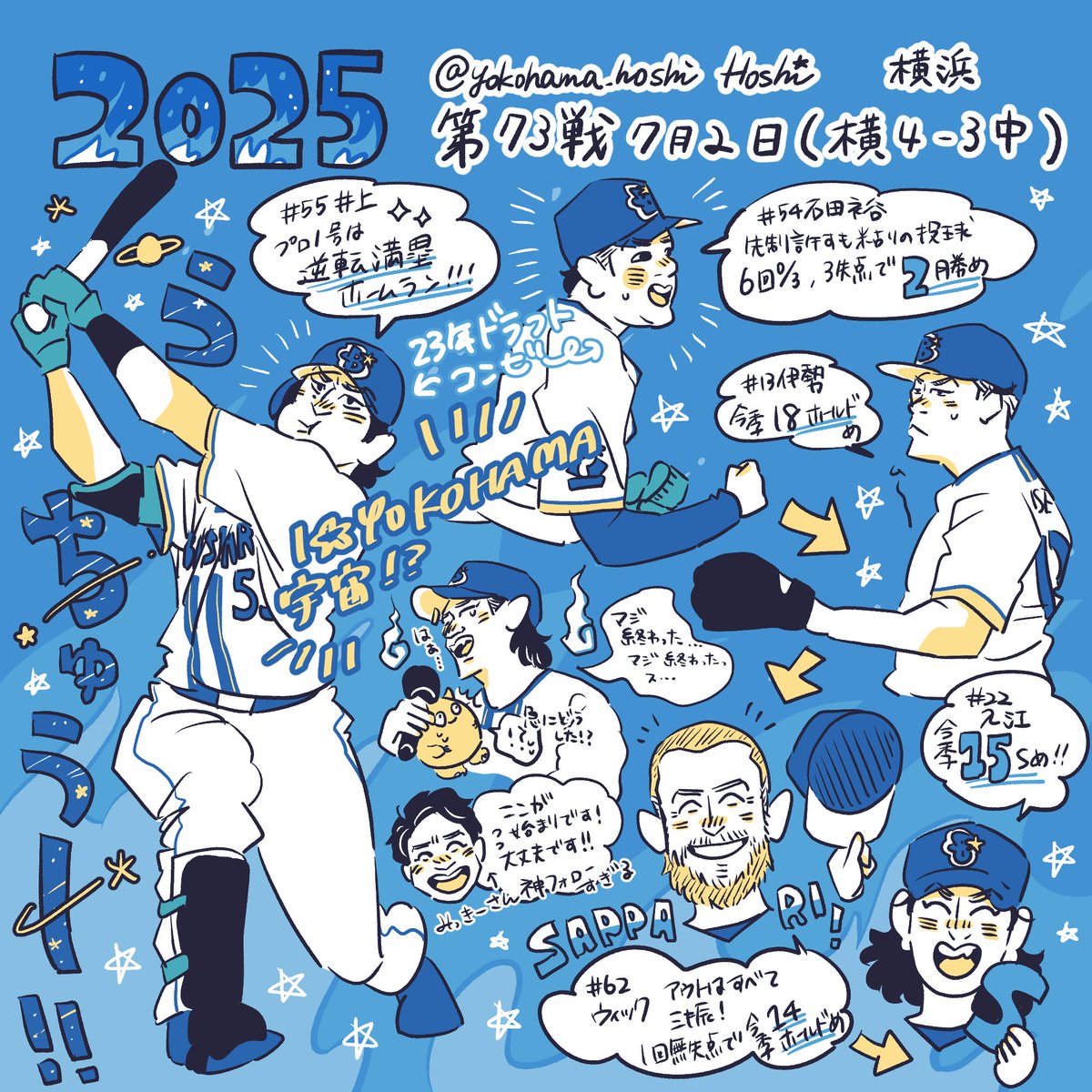 yokohama_hoshi's tweet image. 昨日も1点差ゲームをもぎ取り連勝！🚀
カード勝ち越しを決めました🌟🌟
#baystars #今日の試合
