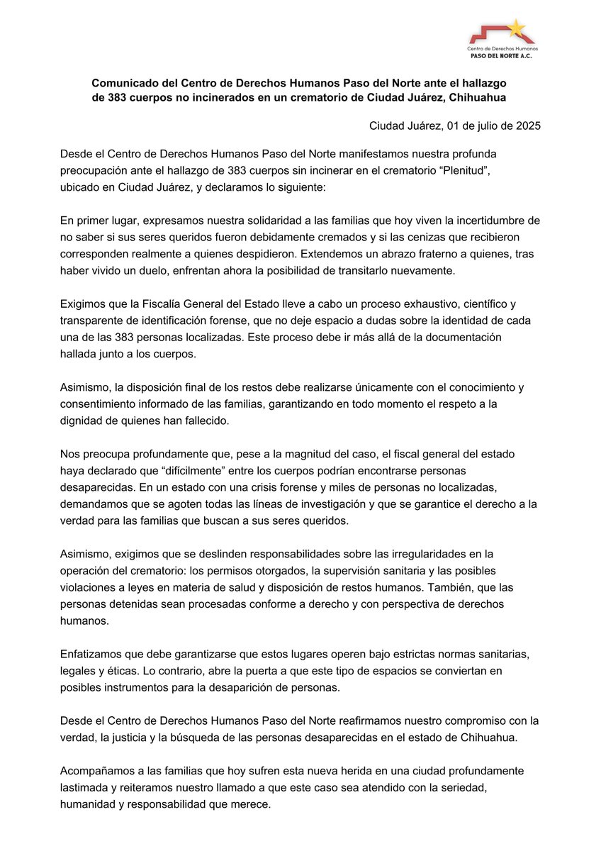 Centro de Derechos Humanos Paso del Norte A.C. tweet media