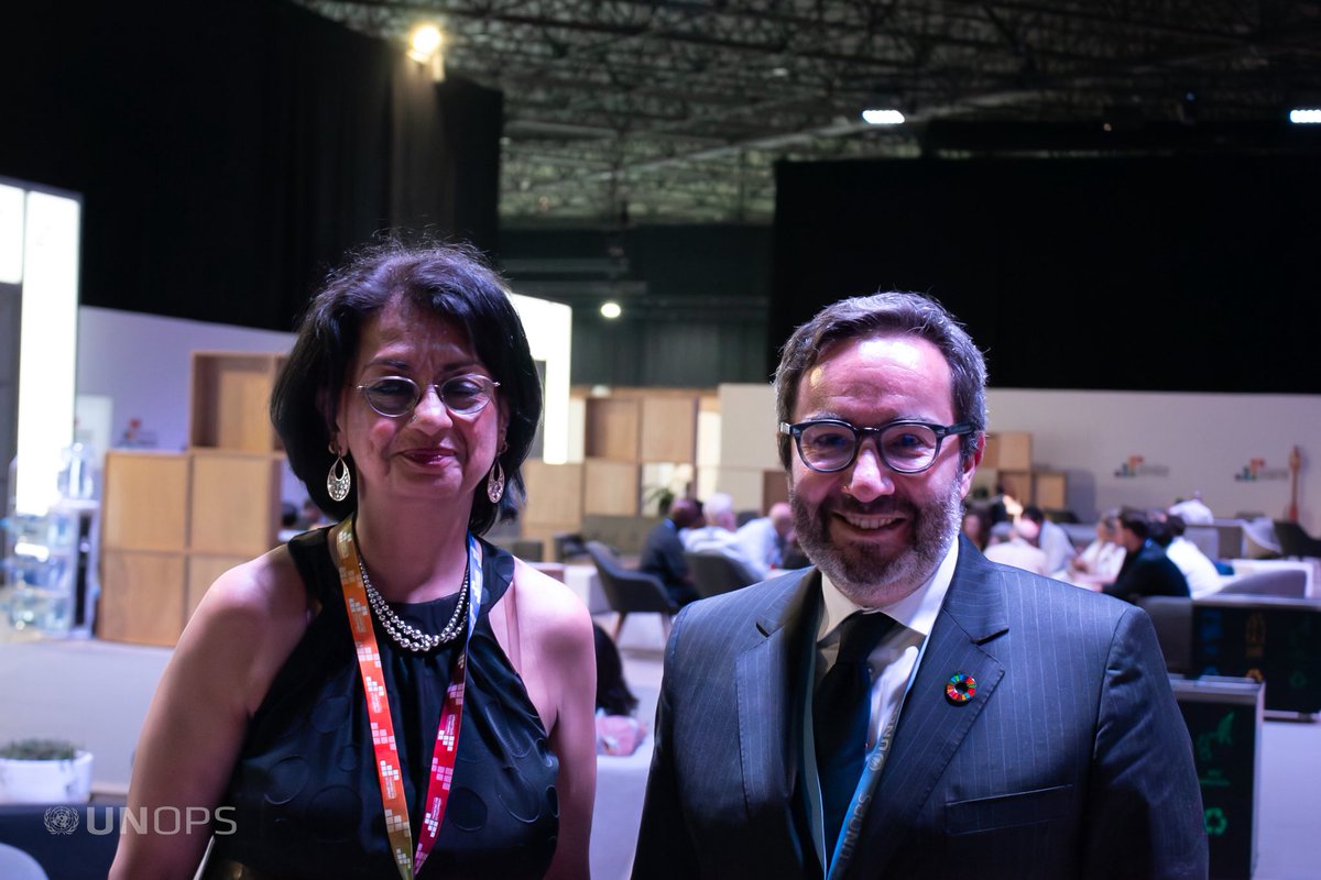 UNOPS_Chief's tweet photo. Great to meet Kalpana Kochhar, Director of Development Finance and Policy at the @gatesfoundation.

We discussed the future of development cooperation architecture and the need to address the implementation gap especially in fragile contexts.

#FfD4 https://t.co/RRwywafMqf