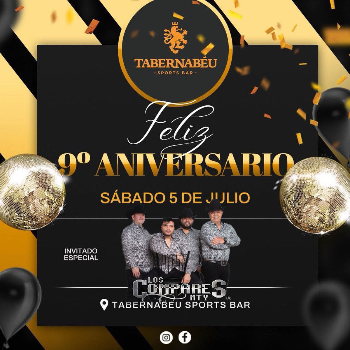 LosComparesMty's tweet image. Queremos invitar a toda la raza a esta gran fiesta de nuestros amigos del @Tabernabeu a celebrar su 9no Aniversario agradeciendo el habernos hecho parte de esta gran historia ,los esperamos  proximo sábado 5 a partir de las 9 pm, gran ambiente y buena música !! #LCMTY 🤠🔥🎉🍾🍺