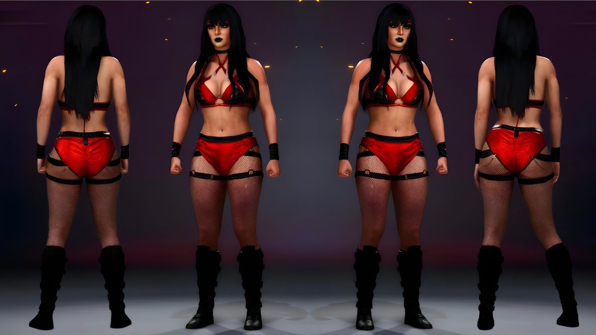 Every inch of me draped in liquid red: underwire pressing me tighter than your wildest daydreams, high-waist bottoms teasing your gaze with every sway of my hips, fishnet whispers teasing skin you’ll ache to trace—and straps that beg your fingers to map every curve. Dare you come