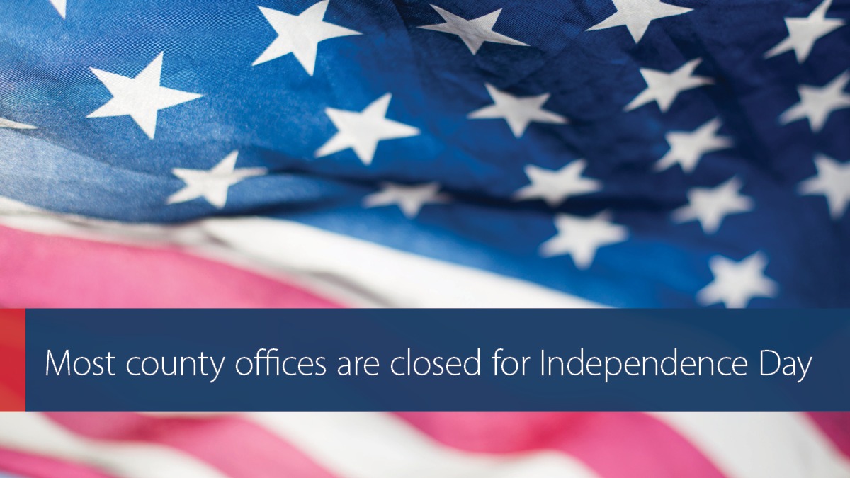 Hennepin's tweet image. Reminder - most Hennepin County offices and departments, including license service centers and libraries, will be closed Friday, July 4, for Independence Day.
Normal business hours will resume Monday, July 7.