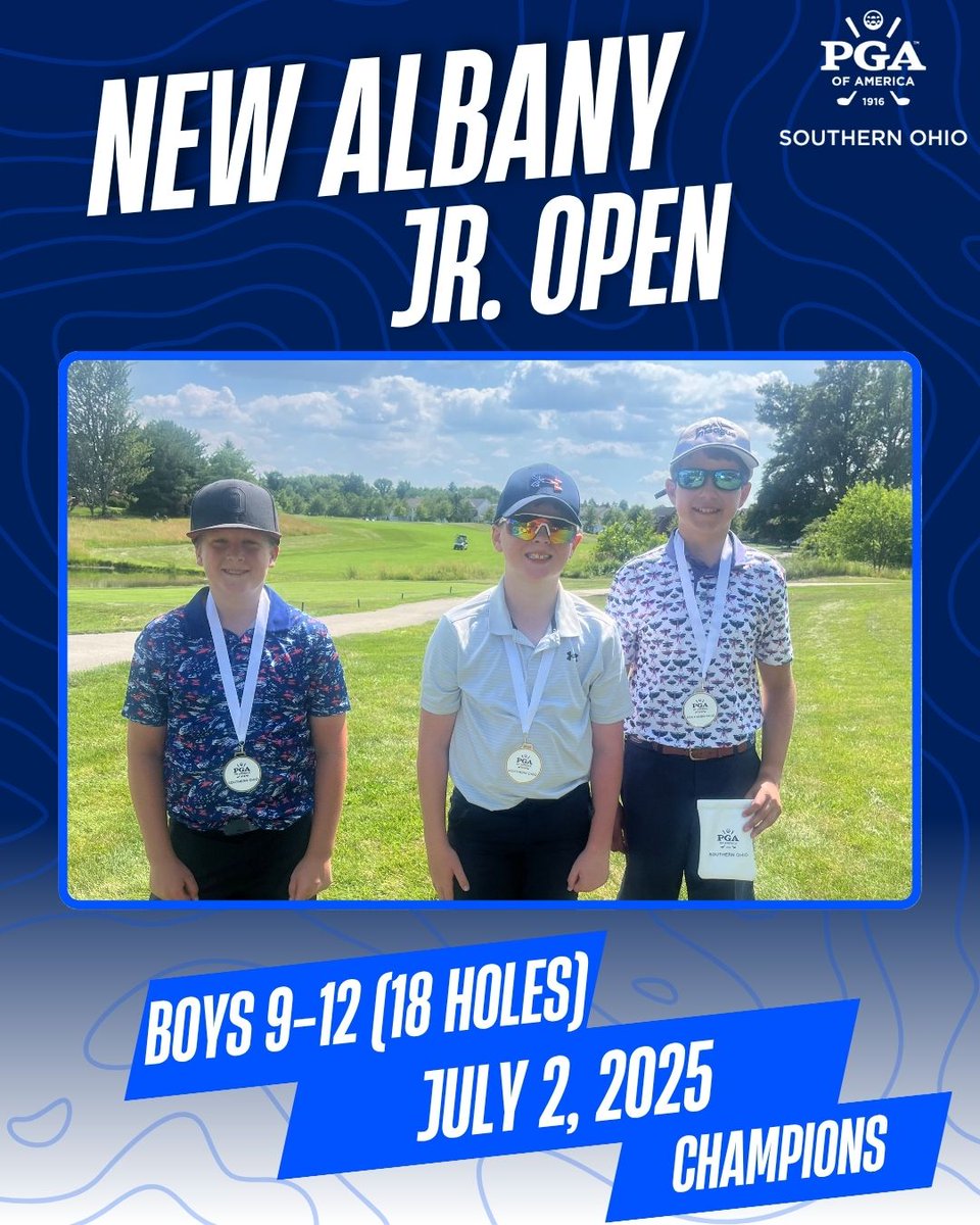 Another great week on the SOPGA Jr. Tour came to a close with the New Albany Jr. Open! Congratulations to the winners in our boys divisions!