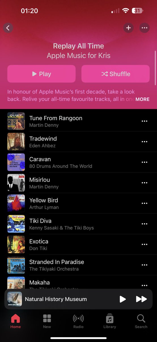 Well yeah … it’s my bar playlist followed by a jazz playlist I listened to to fall asleep 😂.
