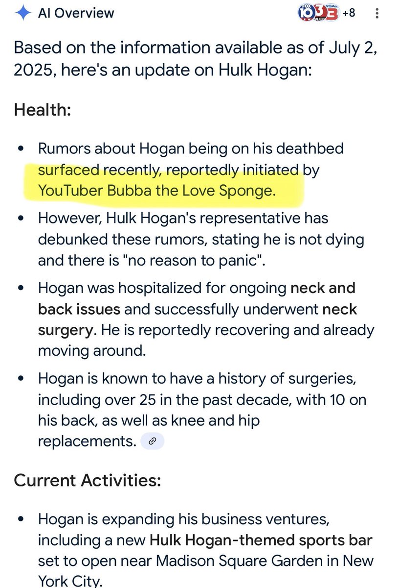 Blasi The One Man Posse (@srbtrojan) on Twitter photo Forget Hogan’s “deathbed” — the real headline here is that the AI overlords now officially recognize <a href="/TheBubbaArmy/">Bubba The Love Sponge®️</a> as a YouTuber. 😂📈
From shock jock to algorithm-certified digital menace… Bubba be winnin’🔥🔥🔥 Forget Hogan’s “deathbed” — the real headline here is that the AI overlords now officially recognize <a href="/TheBubbaArmy/">Bubba The Love Sponge®️</a> as a YouTuber. 😂📈
From shock jock to algorithm-certified digital menace… Bubba be winnin’🔥🔥🔥