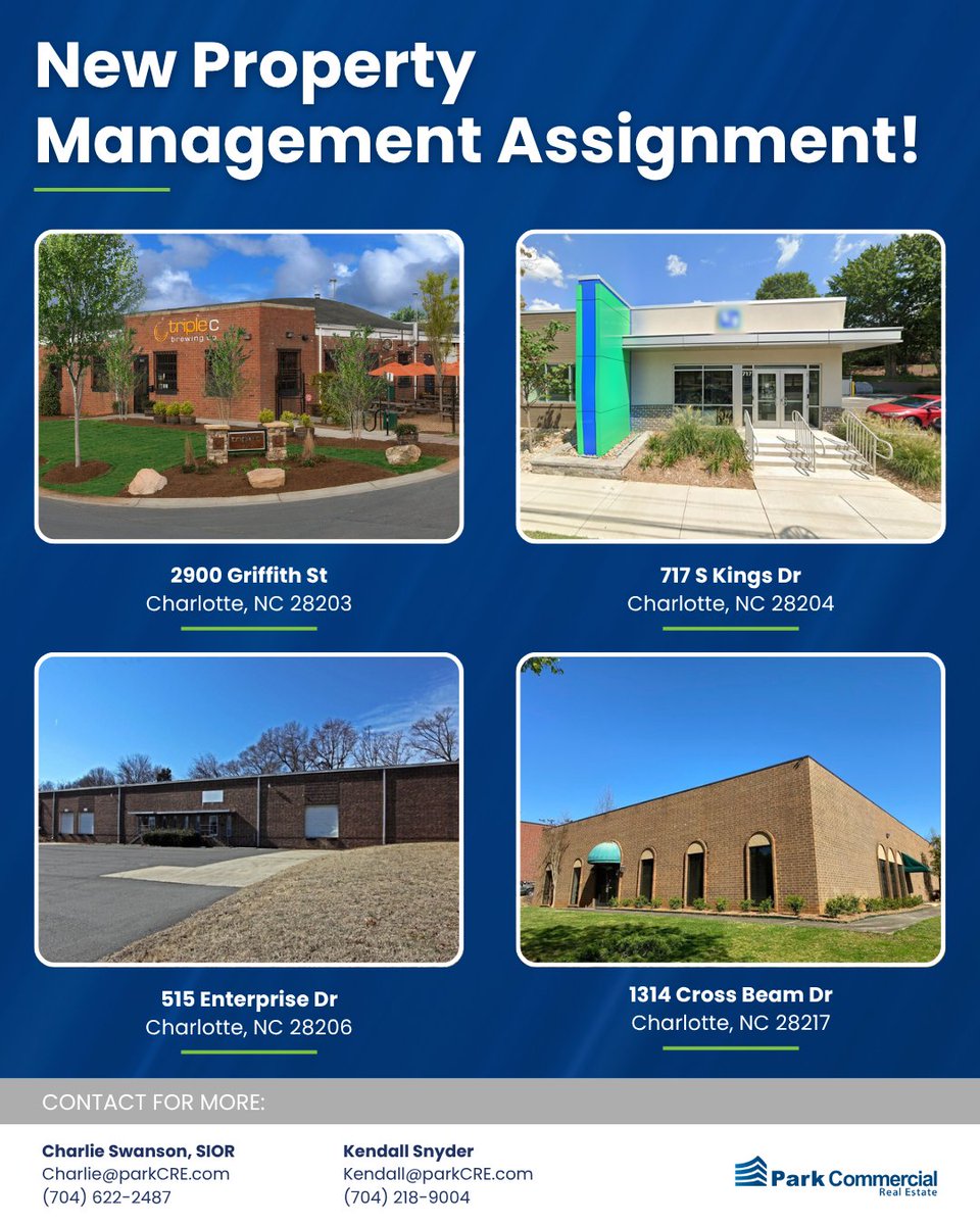 Thank you to the Fagan family for entrusting us with the Property Management Services for the Charlotte portfolio of properties. We are excited to get started on these assets and to work with the tenants in each of the buildings across the greater Charlotte market.