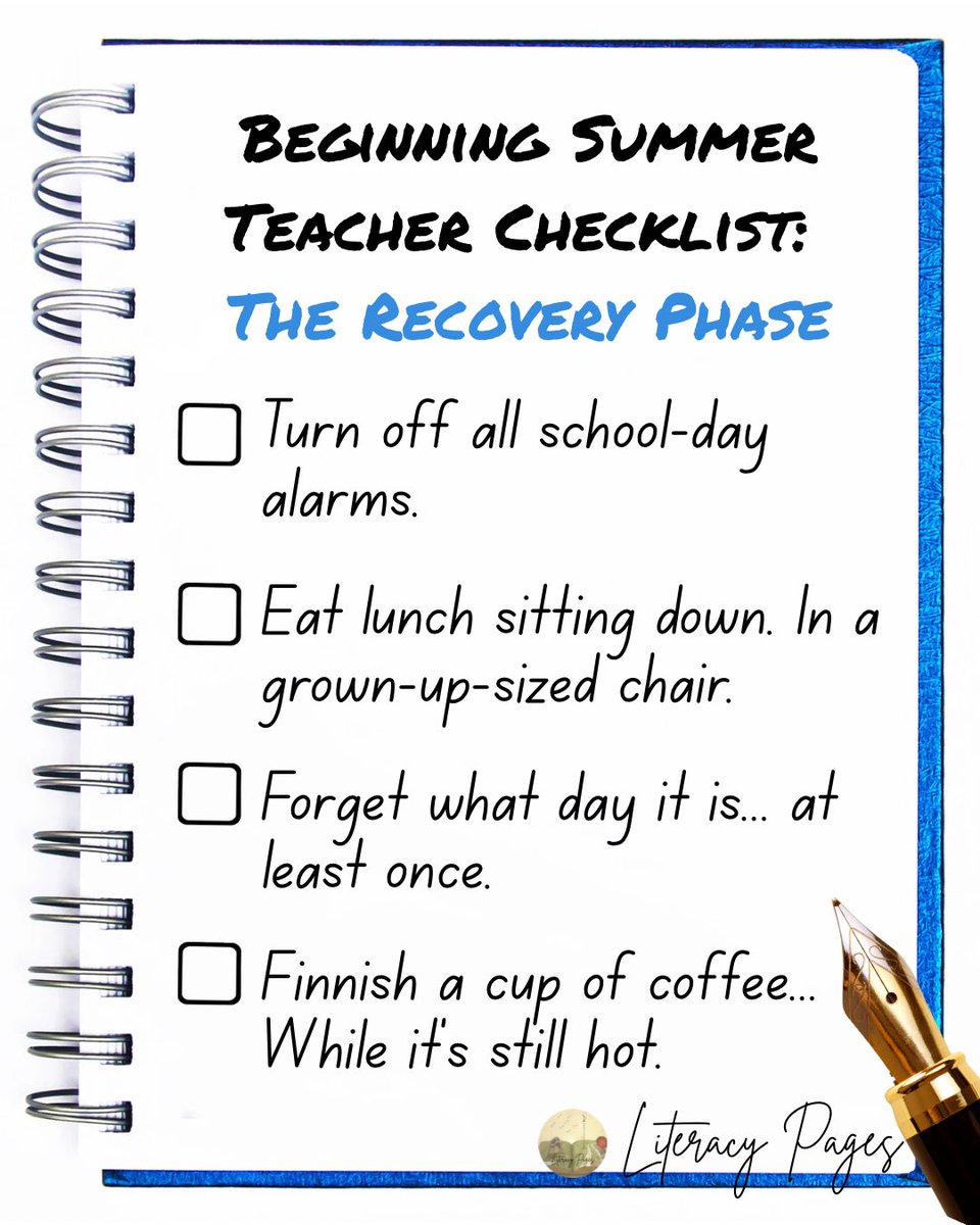 🍎 #Teachers, how many can you check off? 
😎What else needs to be on the list? 
📣Tell us in the comments! 

#TeacherSummer #RestRechargeRepeat #LiteracyPagesLaughs
#LiteracyPages