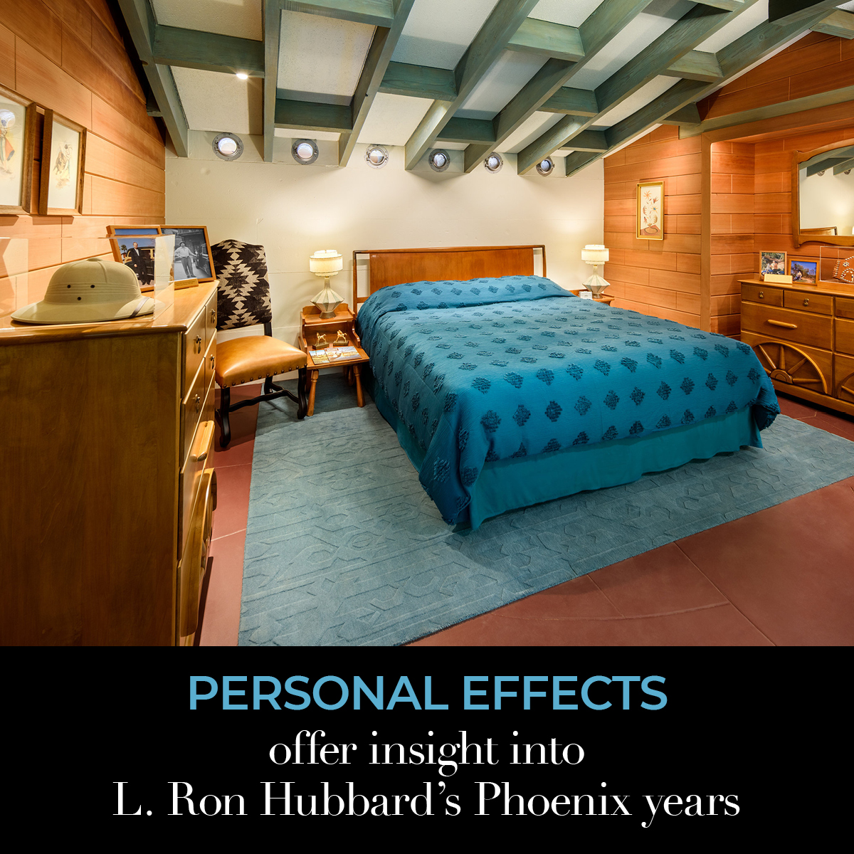 LRonHubbard's tweet image. A collection of personal effects at 4451 East Osborn Road offers rare insight into L. Ron Hubbard’s Phoenix years—from his pith helmet for the desert sun to a branding iron bearing his initials.
Discover more: lronhubbard.org/landmark-sites…