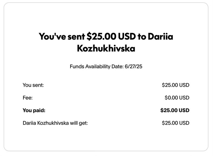 leilani12194's tweet image. Another donation, to Dariia who is supporting the 3rd Army Corp.