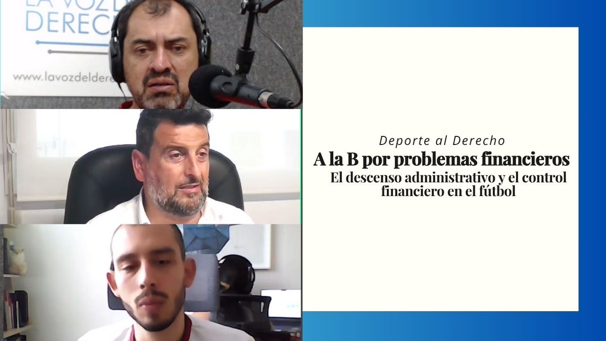 La Voz del Derecho (@lavozdelderecho) on Twitter photo #Podcast DEPORTE AL DERECHO: A la B por problemas financieros: El descenso administrativo y el control financiero en el fútbol. Junto a <a href="/andrescharrias/">Andrés Charria</a> <a href="/Sancadavid93/">Santiago Cadavid A.</a> y <a href="/BufeteAM/">Bufete Alonso Martínez</a>
➡️youtu.be/Yklj91MLdME #Podcast DEPORTE AL DERECHO: A la B por problemas financieros: El descenso administrativo y el control financiero en el fútbol. Junto a <a href="/andrescharrias/">Andrés Charria</a> <a href="/Sancadavid93/">Santiago Cadavid A.</a> y <a href="/BufeteAM/">Bufete Alonso Martínez</a>
➡️youtu.be/Yklj91MLdME