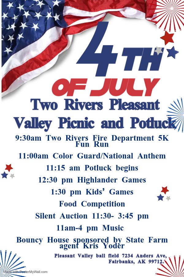 repealnowak's tweet image. 👉Two Rivers-Pleasant Valley AK! We&apos;ll join you for the picnic🥪on the 4th! Come sign✍️ the petition to END ranked-choice voting in Alaska at 7234 Anders Ave from 11am to 5pm. Let&apos;s #StopRCV!