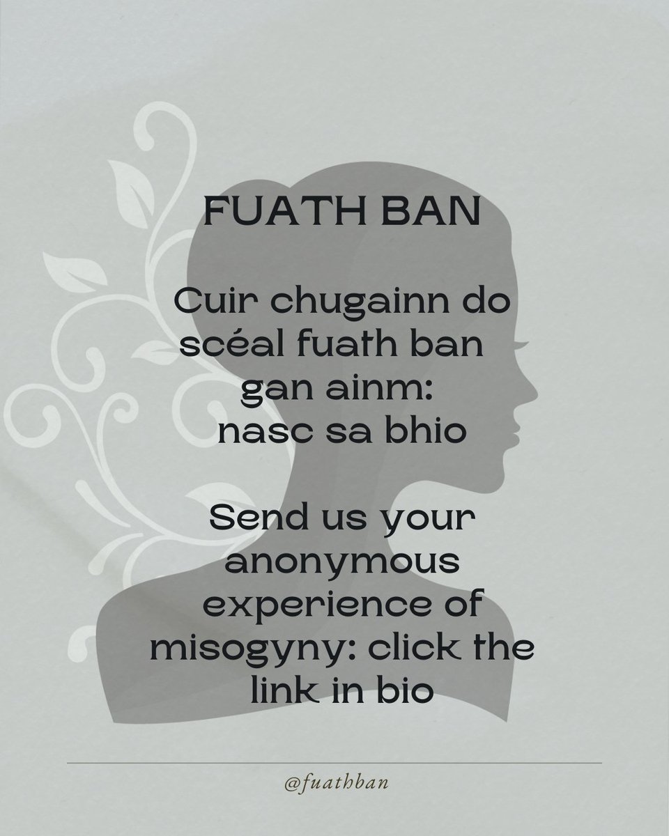 FuathBan's tweet photo. Cuir chugainn bhur scéalta fuath ban: 
https://t.co/E6eYzL6sc1
Send us your stories using the link above https://t.co/DAuJz4XVaR
