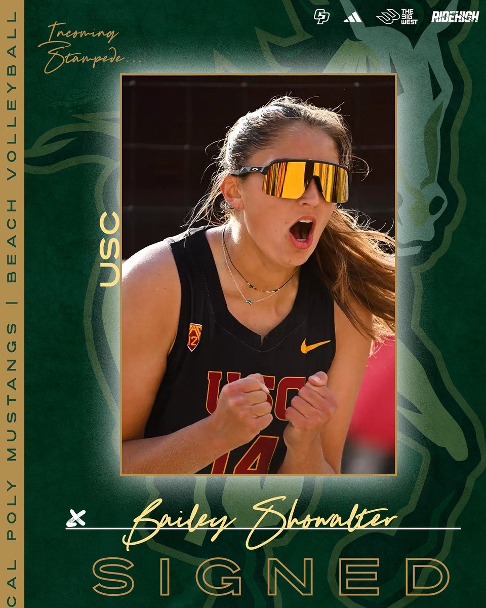calpolybeach's tweet image. 𝑺𝒊𝒈𝒏𝒆𝒅 ✍️
Very excited to announce we have added USC transfer Bailey Showalter to our program! She brings national championship experience having won two NCAA titles while with the Trojans. Welcome, Bailey!
#RideHigh