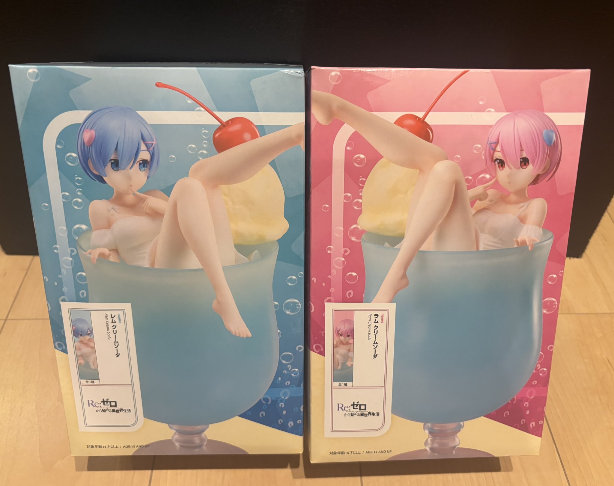 ラウンドワン限定　リゼロ　レム ラム　クリームソーダ　フィギュア リゼロ レム&ラム クリームソーダ 2個セット ラウンドワン限定