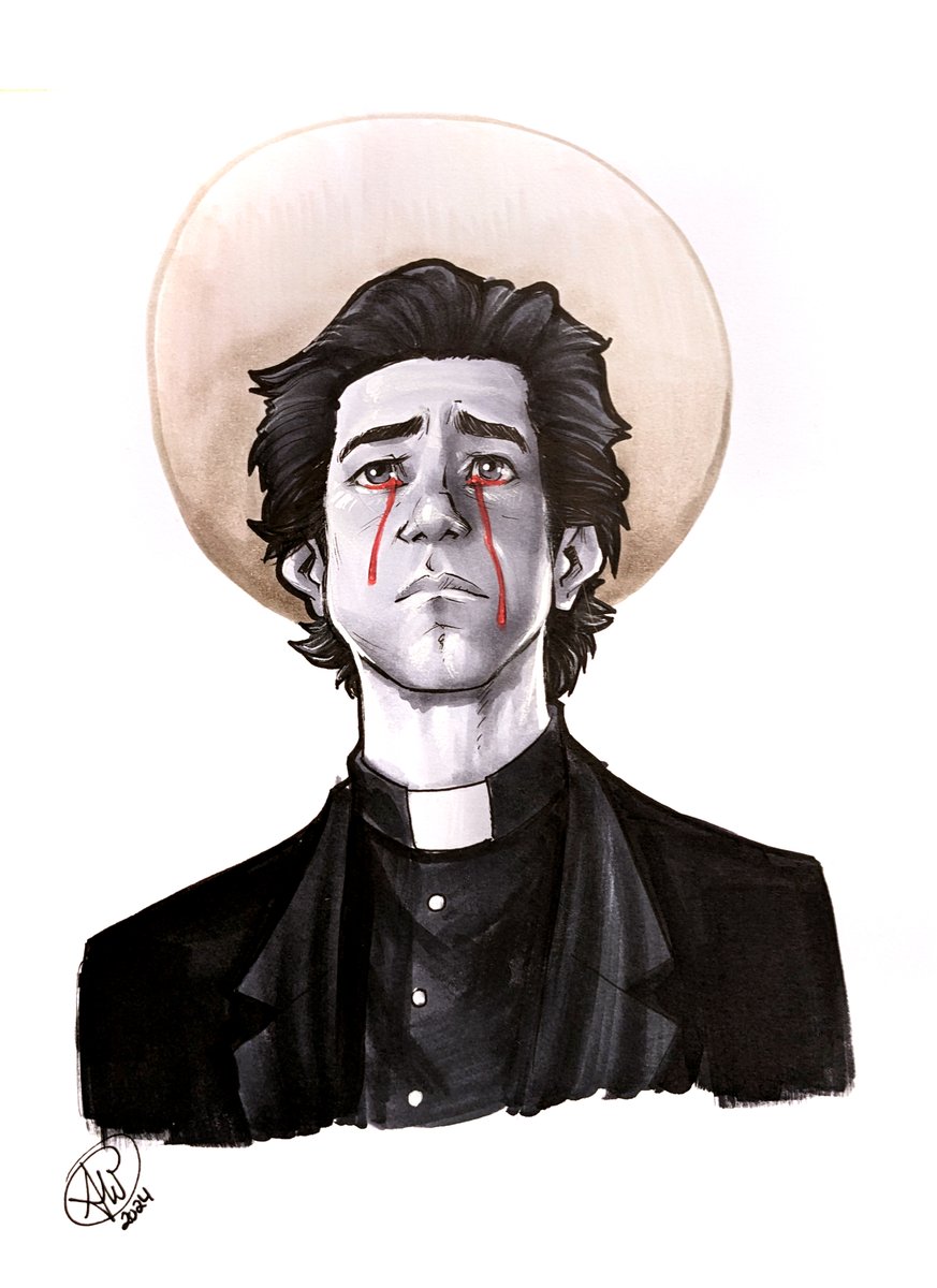 ComfortAndAdam's tweet image. #mikeflanagan #midnightmass is one of our favorite shows in the last several years. So you can imagine how excited we were to get an #artcommission of #fatherpaul at @emeraldcitycon 

Love everything @flanaganfilm creates, watch everything he creates!
#ArtistOnTwitter #ArtistOnX
