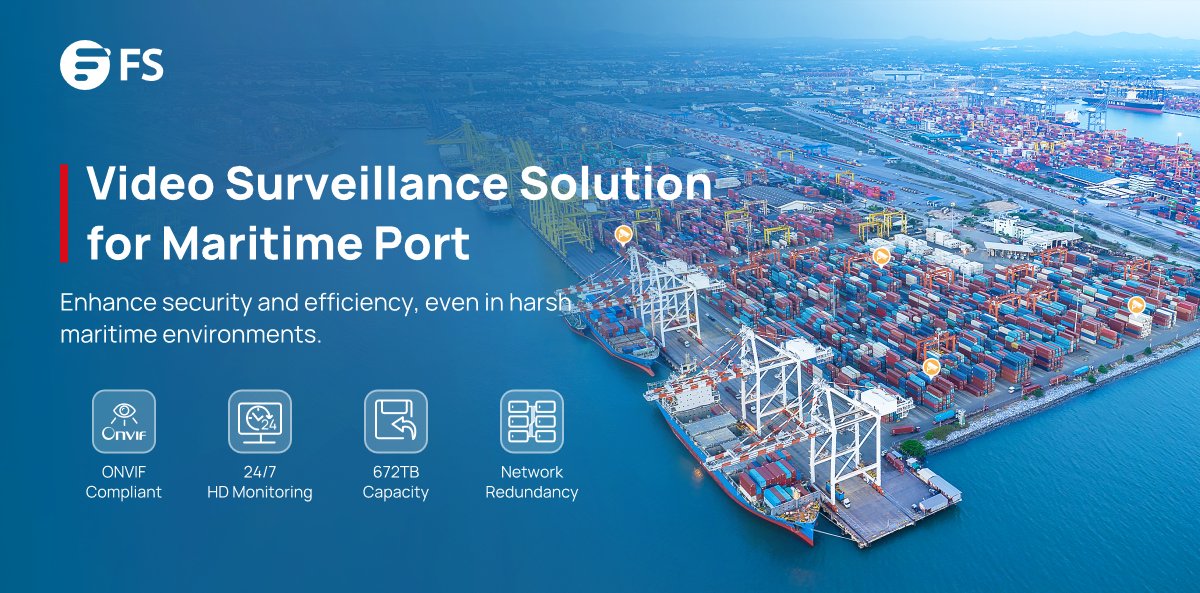FScom_Australia's tweet image. #PortSecurity is a constant challenge. #FSSolutions offer 24/7 protection in harsh conditions, simplified integration, secure video storage, and a future-ready network—helping your #port run safer and smarter.
 🔗fs.com/au/solutions/m… #SmartPorts #VideoSurveillance