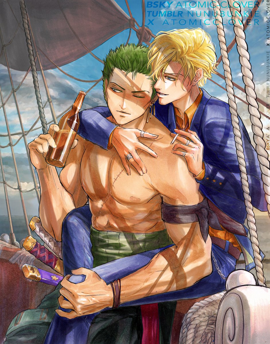AtomicClover's tweet image. The wings of the Captain 𓆩⚔️🕒𓆪
| #ohuhu #marker #zosan
(i wonder what they're gossiping about)