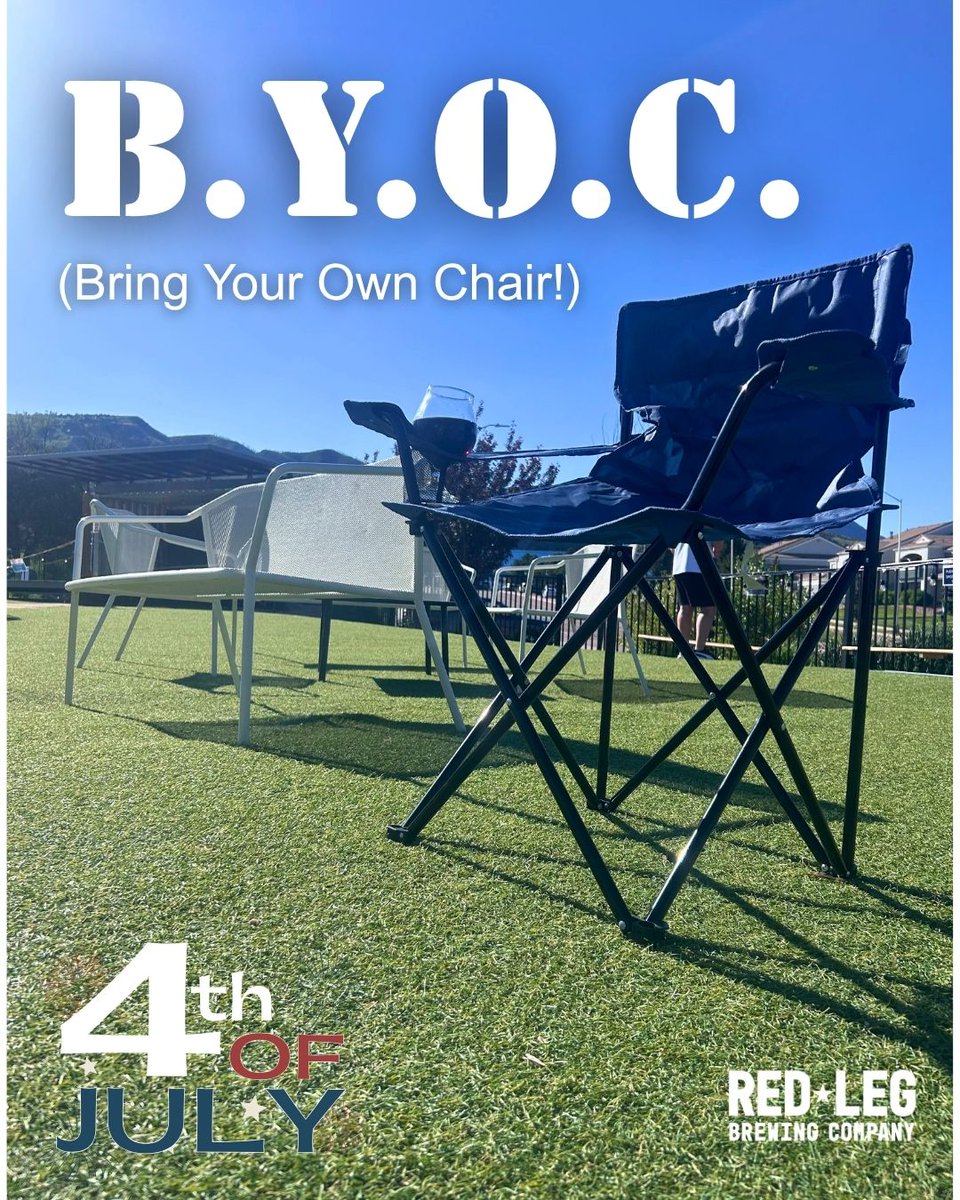 redlegbrewco's tweet image. HOT TIP! 🔥 BYOC (Bring Your Own Chair) to our 4th of July Anniversary Bash this Friday! 
Freedom looks better from your favorite lawn chair, anyway! 🍺 
#RedLegBrewingCompany #RedLeg #4thOfJuly #CraftBeer #ColoradoSprings #ColoradoBreweries #BYOC