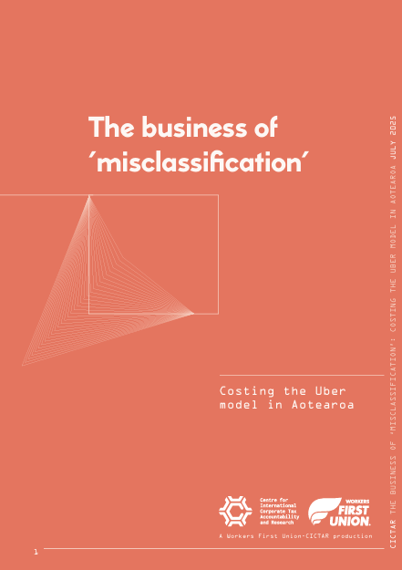 In 2023 Uber paid $1.2m in tax on an estimated $867m in revenue while transferring $200.2m in "intercompany service fees" - profits - offshore.  Check out our latest report "The business of misclassification" on the costs of the Uber model in NZ.
cictar.org/s/Uber-Report-…