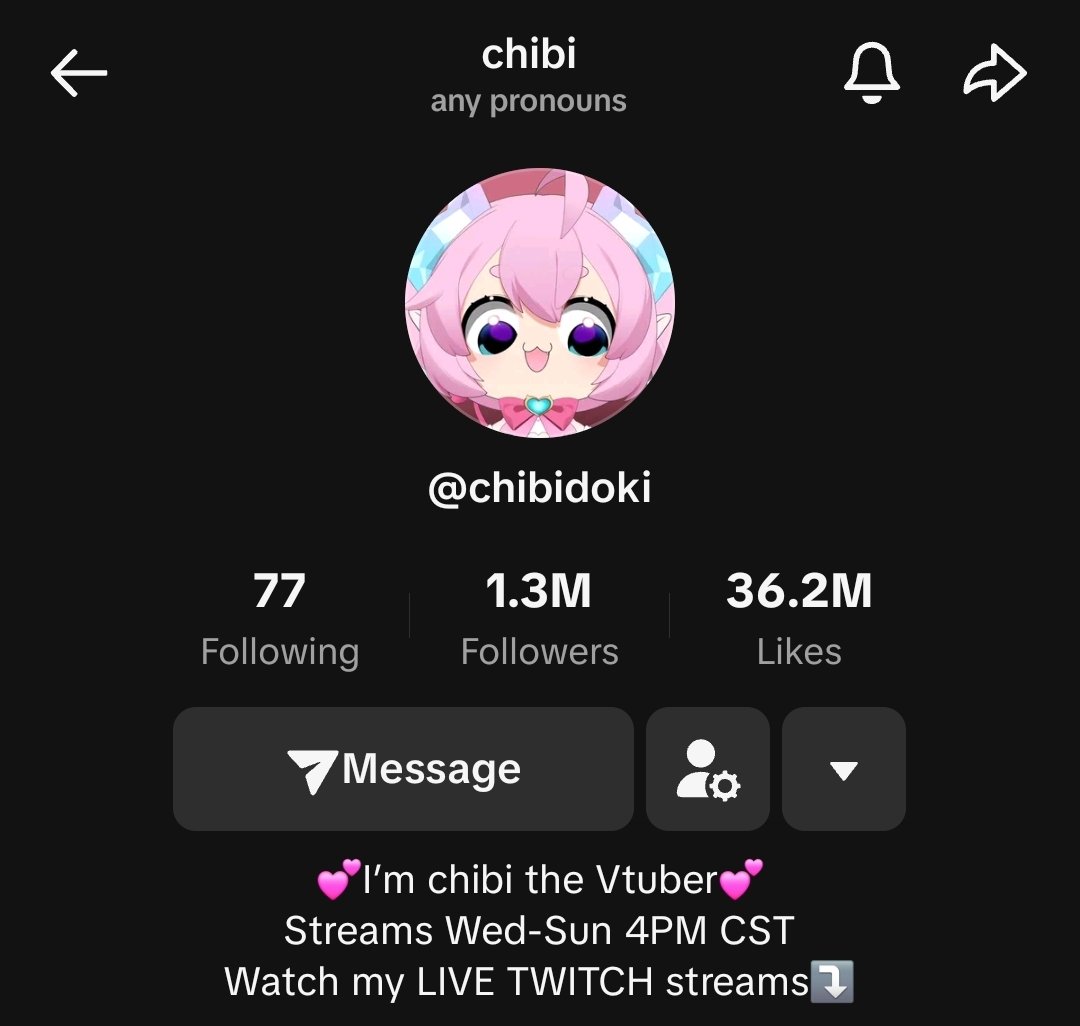 Omgg <a href="/chibidokii/">chibi 💕 Vtuber</a> liked my tiktoks I'm blushing 😳
