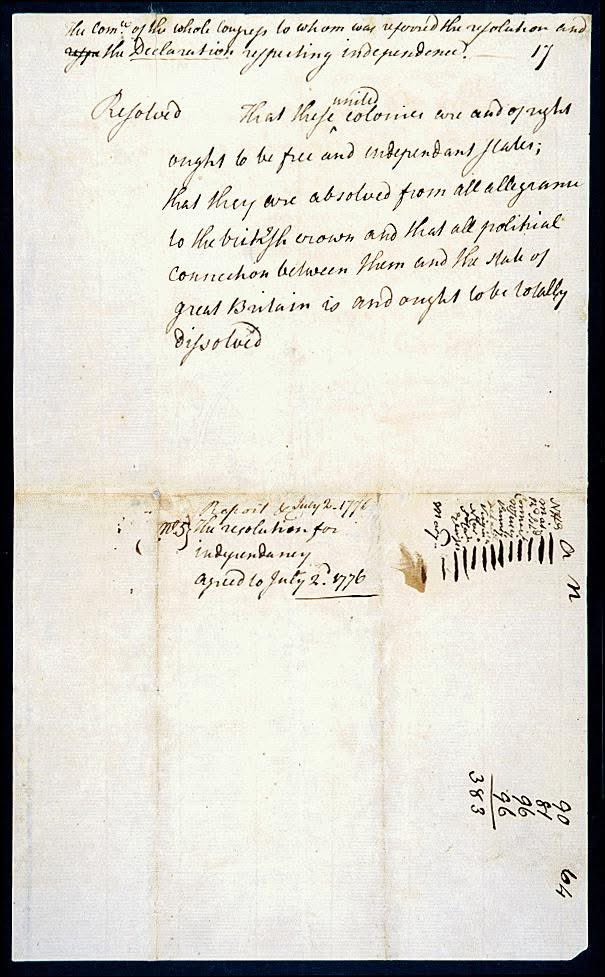 On this day, Congress passed the Lee Resolution On this day in 1776, declaring that “these United Colonies are, and of right ought to be, free and independent States, that they are absolved from all allegiance to the British Crown, and that all political connection between them