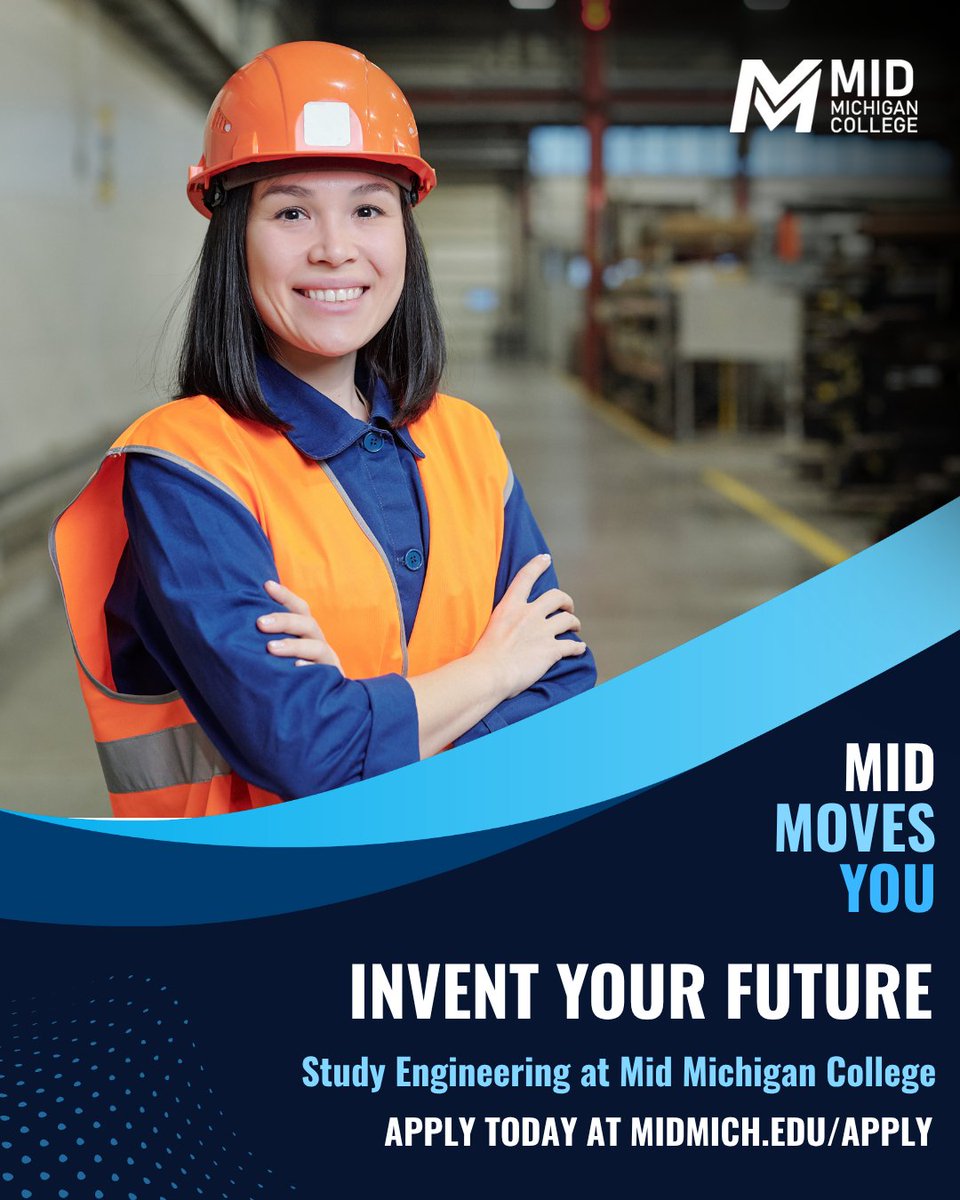 Think critically. Solve problems. Design the future.

Your future starts now—apply or register today: midmich.edu/apply | midmich.edu/reg

#MidMovesYou #EngineeringFuture #STEMatMid