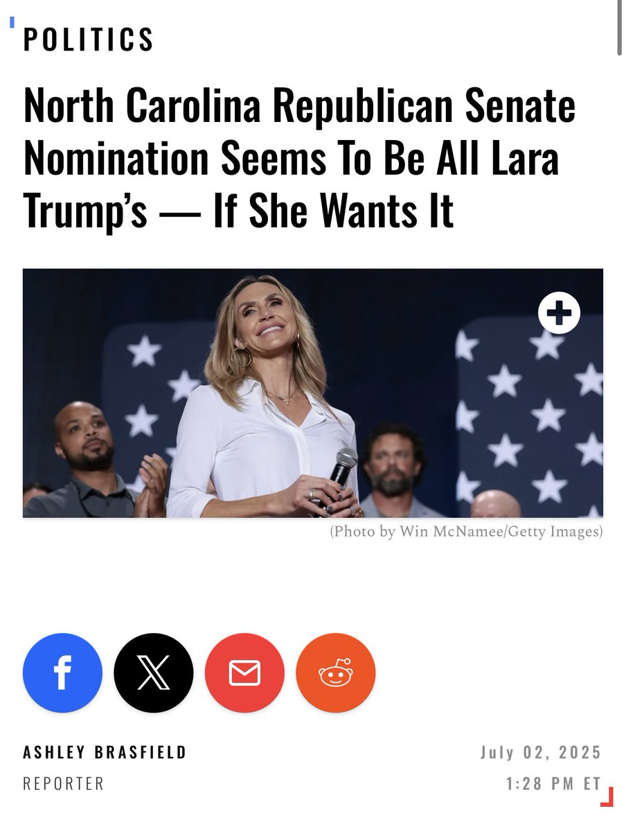 Ashley Brasfield (@brasfieldashley) on Twitter photo 🚨 North Carolina Republican Senate nomination seems to be all Lara Trump’s — if she wants it.
Read more ⬇️ <a href="/DailyCaller/">Daily Caller</a> 🚨 North Carolina Republican Senate nomination seems to be all Lara Trump’s — if she wants it.
Read more ⬇️ <a href="/DailyCaller/">Daily Caller</a>