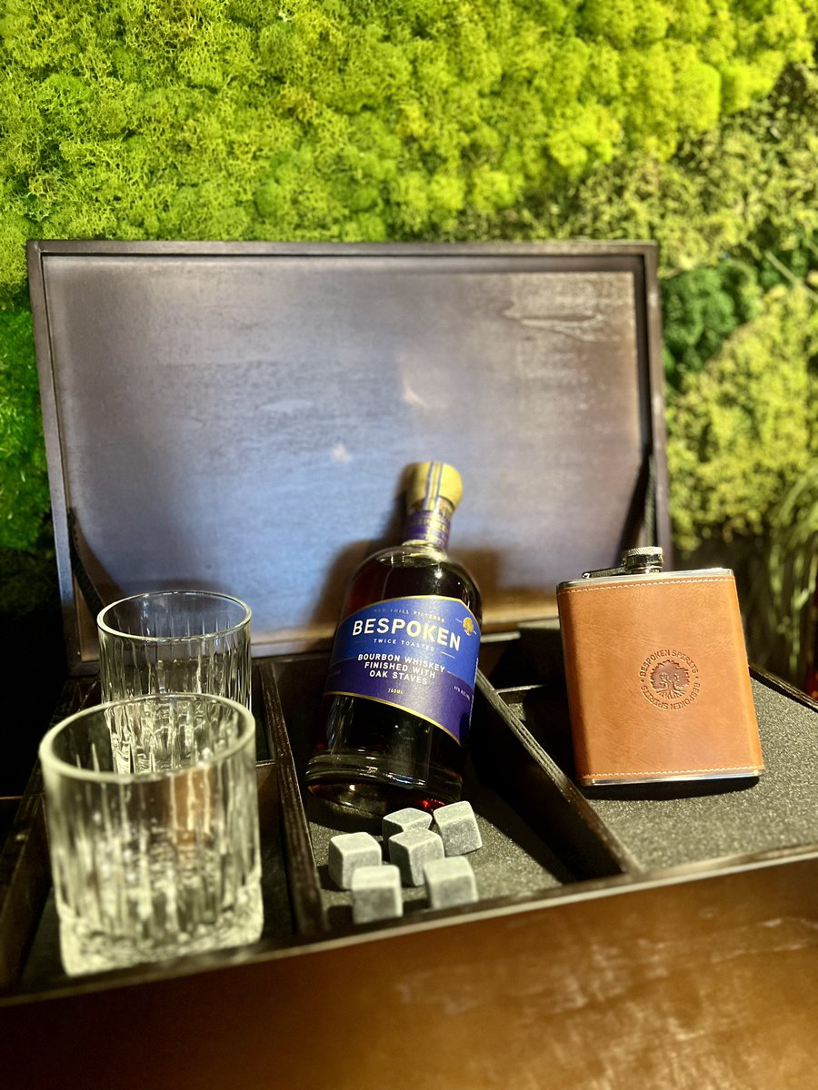 Gold addition release for our award winning Bespoken Bourbon &amp; Bespoken Rye Whiskey is out now only available in our tasting room located in @greylinestation 

This beautiful wooden box set includes our gold release Spirit, reusable rocks, two glasses, and a flask set @$149.99