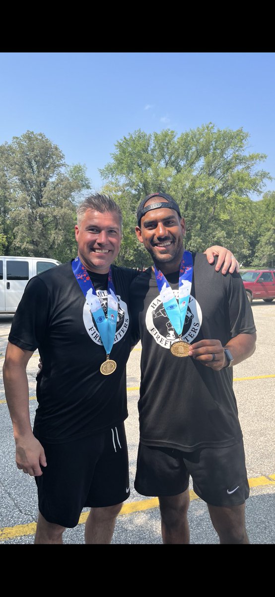 ⁦<a href="/CFL_Alumni/">CFLAA</a>⁩ Spencer Moore ⁦and myself win Back to Back Gold medals in Flag Football at the World Police and Fire Games representing Hamilton Fire! ⁦⁦<a href="/sskroughriders/">Saskatchewan Roughriders</a>⁩ ⁦<a href="/MTLAlouettes/">Alouettes de Montréal</a>⁩ ⁦<a href="/Ticats/">Hamilton Tiger-Cats</a>⁩ ⁦⁩ ⁦<a href="/ubctbirds/">UBC Thunderbirds</a>⁩ ⁦<a href="/McMasterSports/">McMaster Marauders</a>⁩