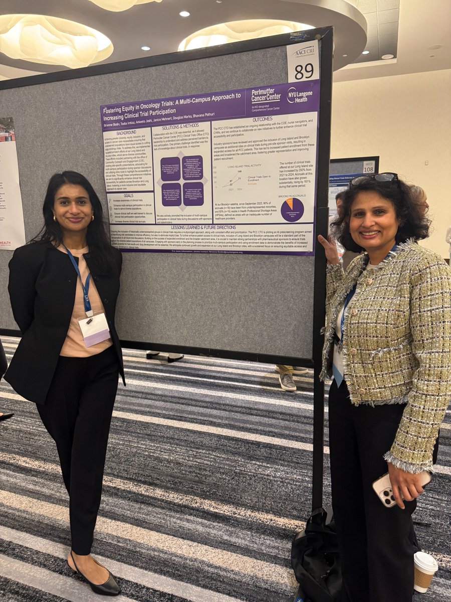 Perlmutter_CC's tweet image. Huge thanks to our incredible Clinical Trials team for showcasing 9 poster presentations at @AACI_Cancer's Clinical Research Innovation (#CRI2025) annual meeting last week, highlighting innovative strategies to advance effective and efficient cancer research. 👏