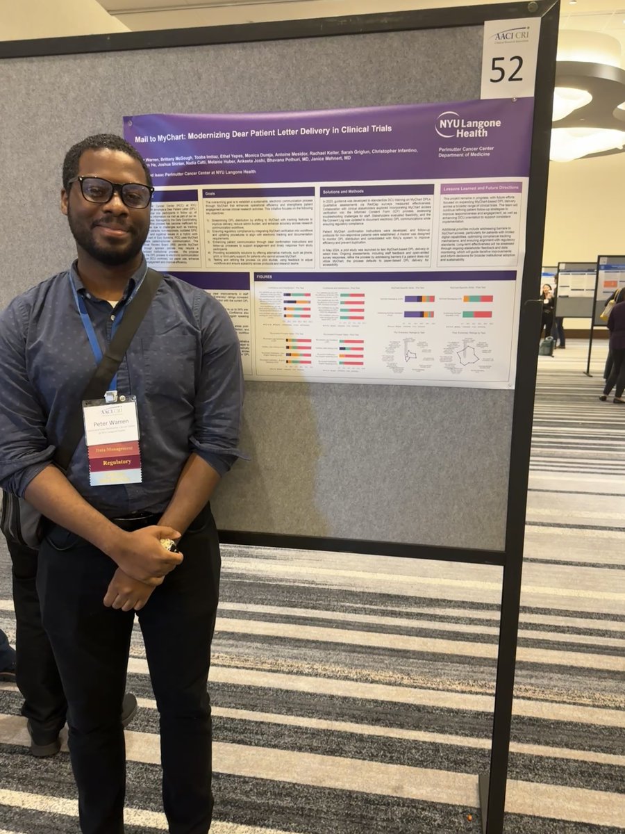 Perlmutter_CC's tweet image. Huge thanks to our incredible Clinical Trials team for showcasing 9 poster presentations at @AACI_Cancer's Clinical Research Innovation (#CRI2025) annual meeting last week, highlighting innovative strategies to advance effective and efficient cancer research. 👏