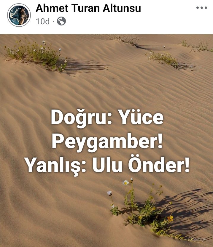 Doğru: Yüce Peygamber!
Yanlış: Ulu Önder!