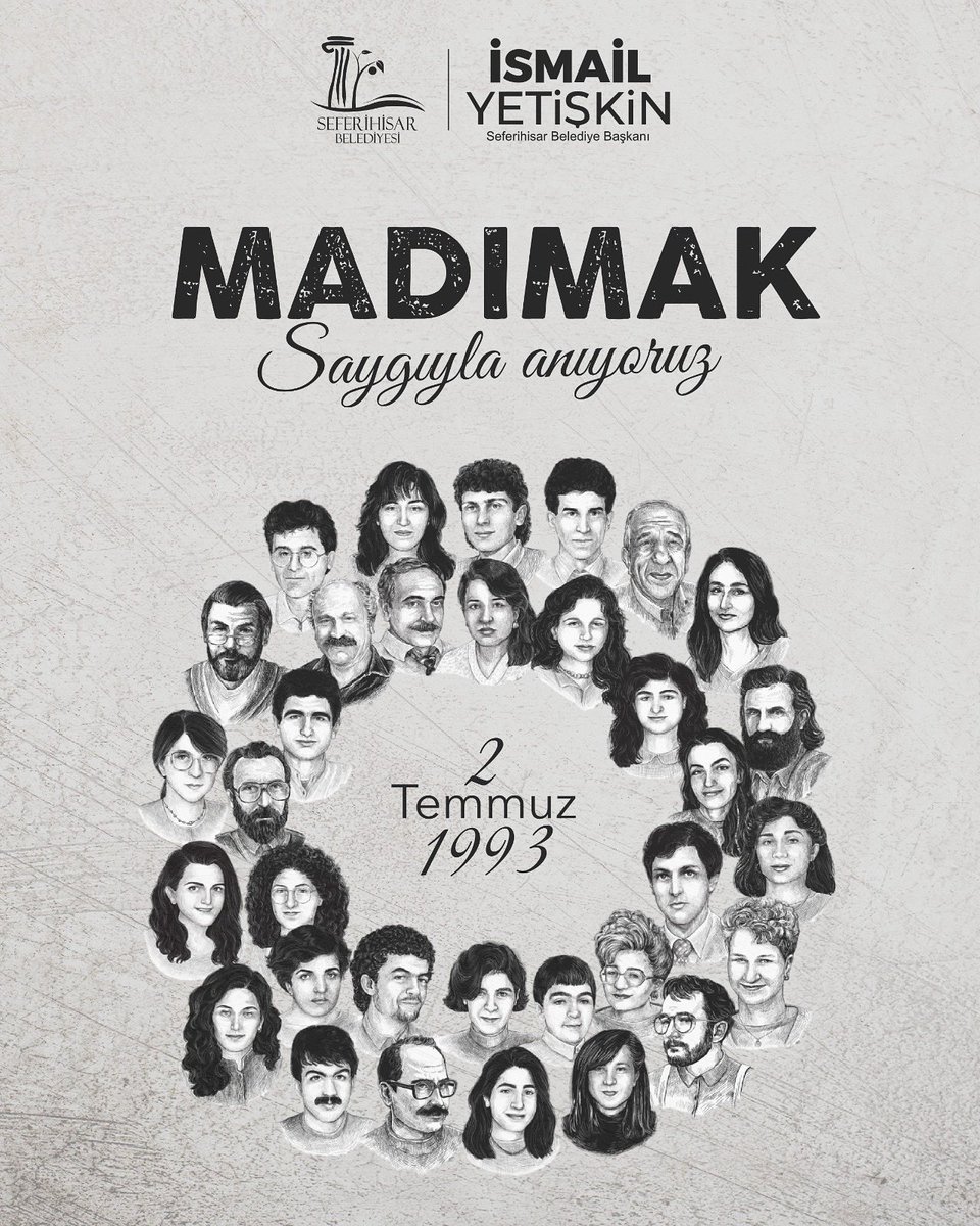 #SivasKatliamı'nın 32. yılında, Madımak'ta katledilen aydınlarımızı ve sanatçılarımızı hasretle anıyorum.