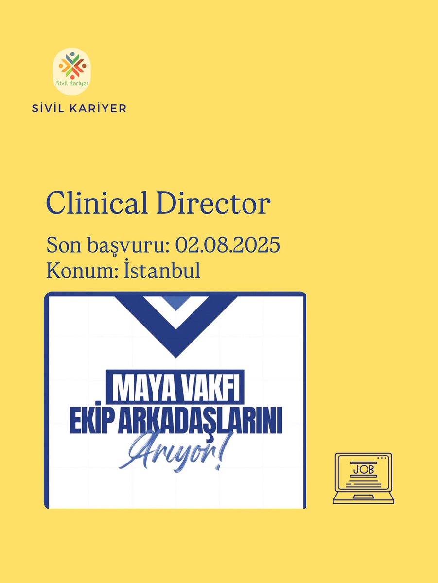 Maya Vakfı Ekibine Yeni Bir Üye Arıyor!
📩 Başvuru: Özgeçmiş ve motivasyon mektubunuzu 02.08.2025 tarihine kadar ik@mayavakfi.org adresine konu kısmana “MV0125-CD” yazarak iletebilirsiniz.

Detaylı bilgi için 👉  <a href="/MayaVakfi/">Maya Vakfı</a> 
#işilanı #sivilkariyer #MHPSS #siviltoplum