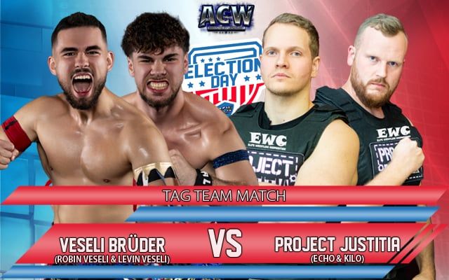 Folgender Kampf steht außerhalb der Wahlbeteiligung und erneut heißt es "Tag Team Action"! ...

Team Project Justitia [EWC 2.0] gegen die Brüder Robin und Levin Veseli. Sie entstammen der NEW  <a href="/NEW_Wrestling1/">NEW - Wrestling</a> Wrestling Schule von Alex Wright.

facebook.com/photo?fbid=110…