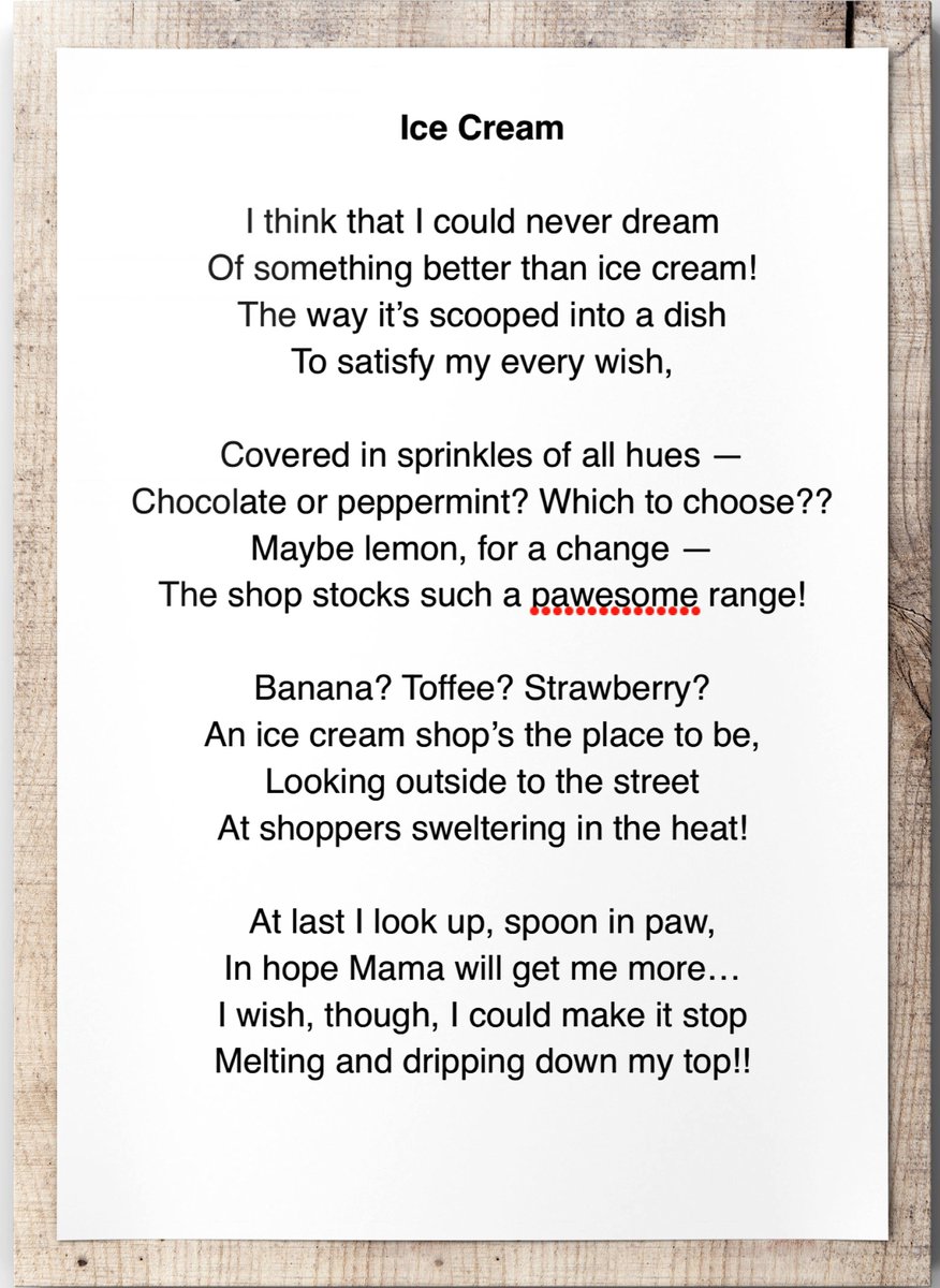 My poem on ice cream… 

#FurryTails #FurryBards
