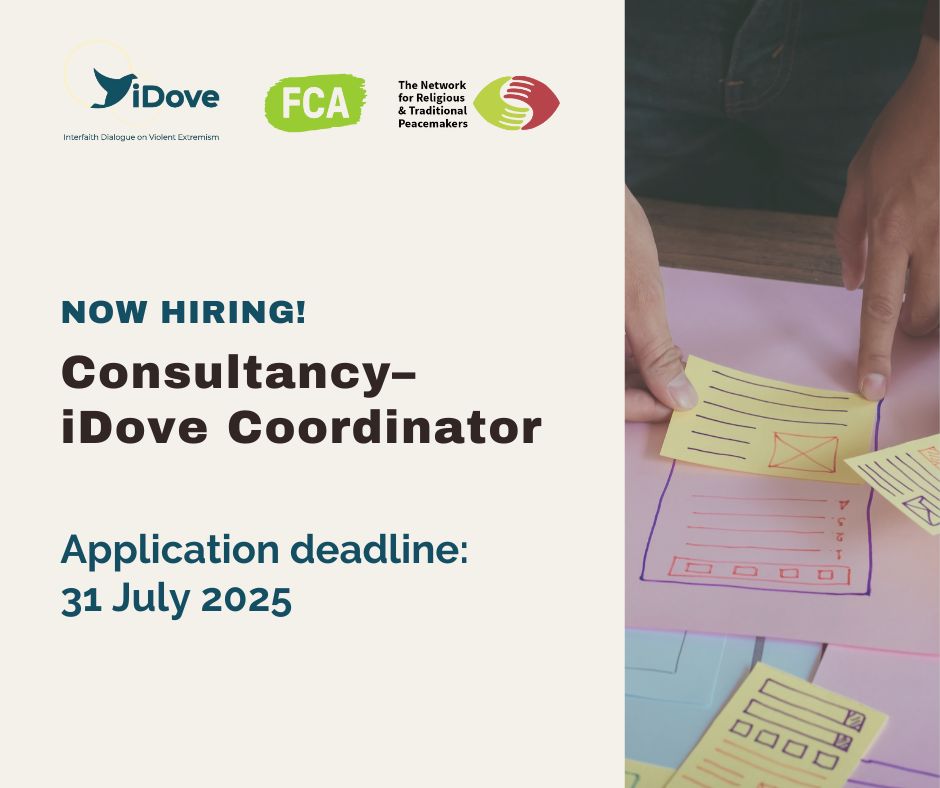 peacemakersnetw's tweet image. 🟢 Consultancy Opportunity!

Are you passionate about peacebuilding and preventing violent extremism? 

The Peacemakers Network is seeking a consultant to join the @iDove00 project, working with changemakers across Africa, Asia, Europe, and the Middle East.

📝 Apply now:…
