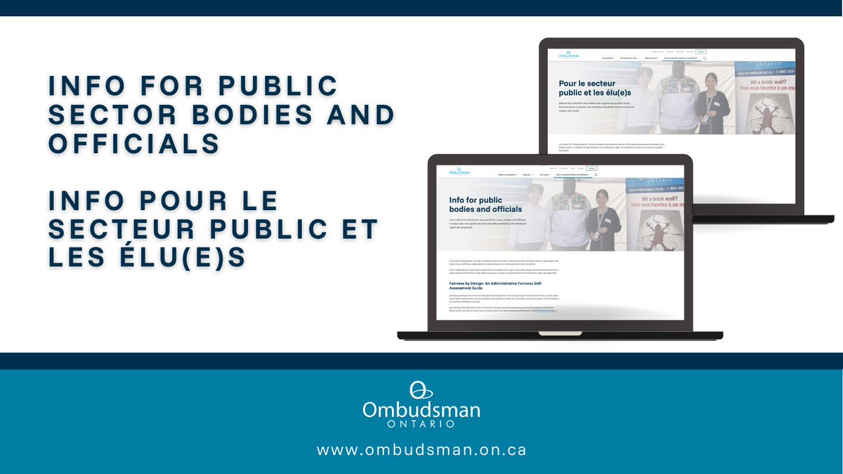 Ont_Ombudsman's tweet image. Have you visited our new website? We’ve added a section for public sector bodies and officials explaining how we help and what to expect if we contact you. Take a look:
ombudsman.on.ca/en/info-public…