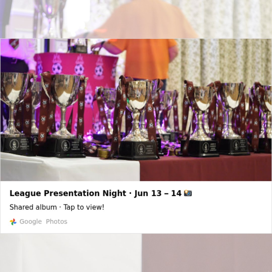 👇Click the link below to access the photos from the League Presentation Night! 👇

📸photos.app.goo.gl/Uj8dpVa2czhYRb…